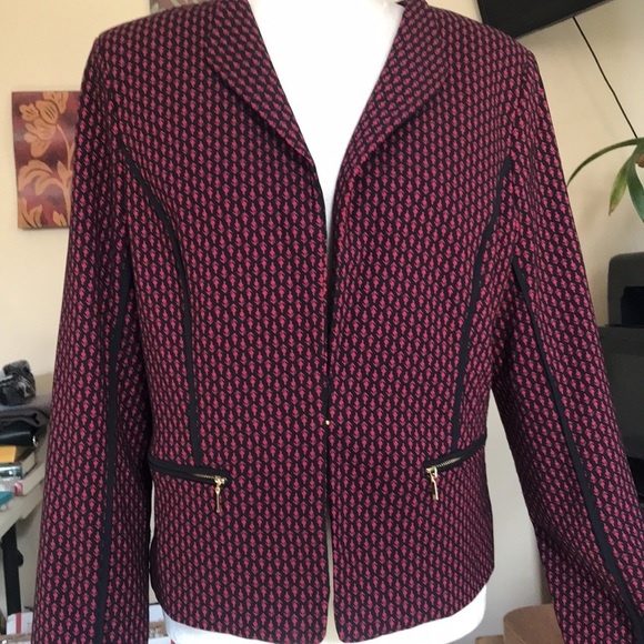XOXO Red/Black Zipper Pockets Single Hook Closure Lined Blazer-Size XL - Picture 1 of 10